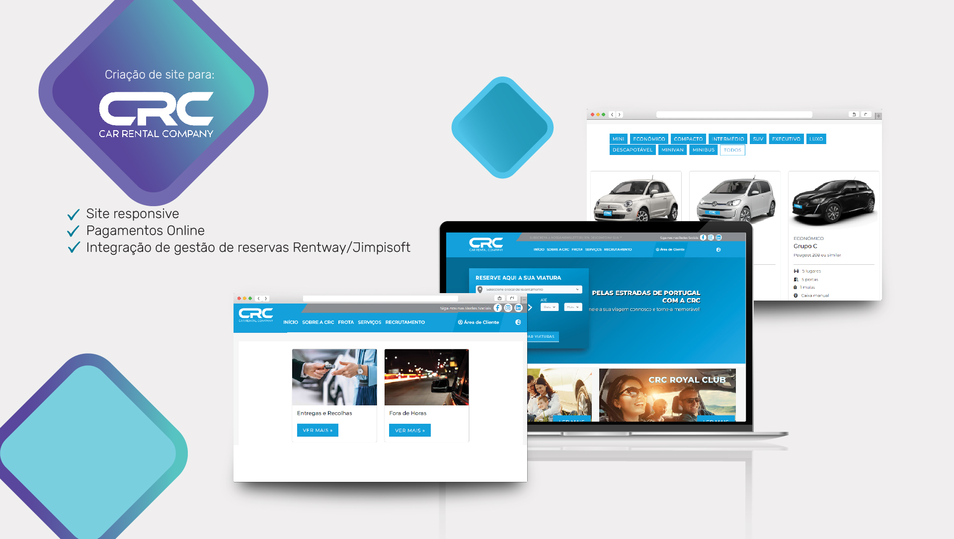 Site para CRC Car Rental Company